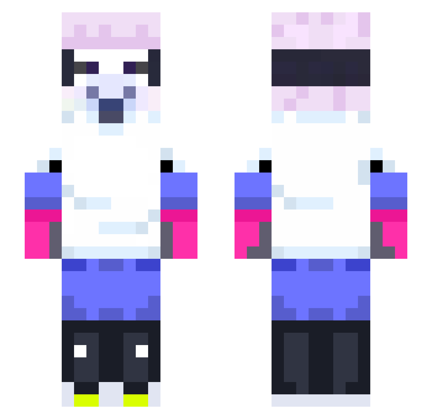 pezbread Minecraft skin, front and back view