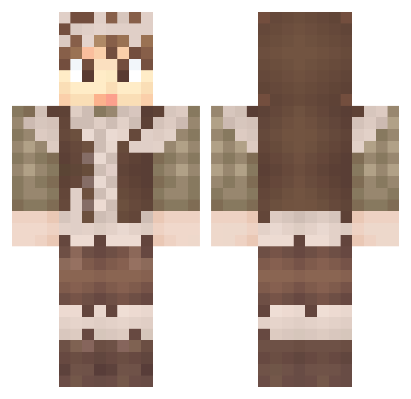 ORBG1 Minecraft skin, front and back view