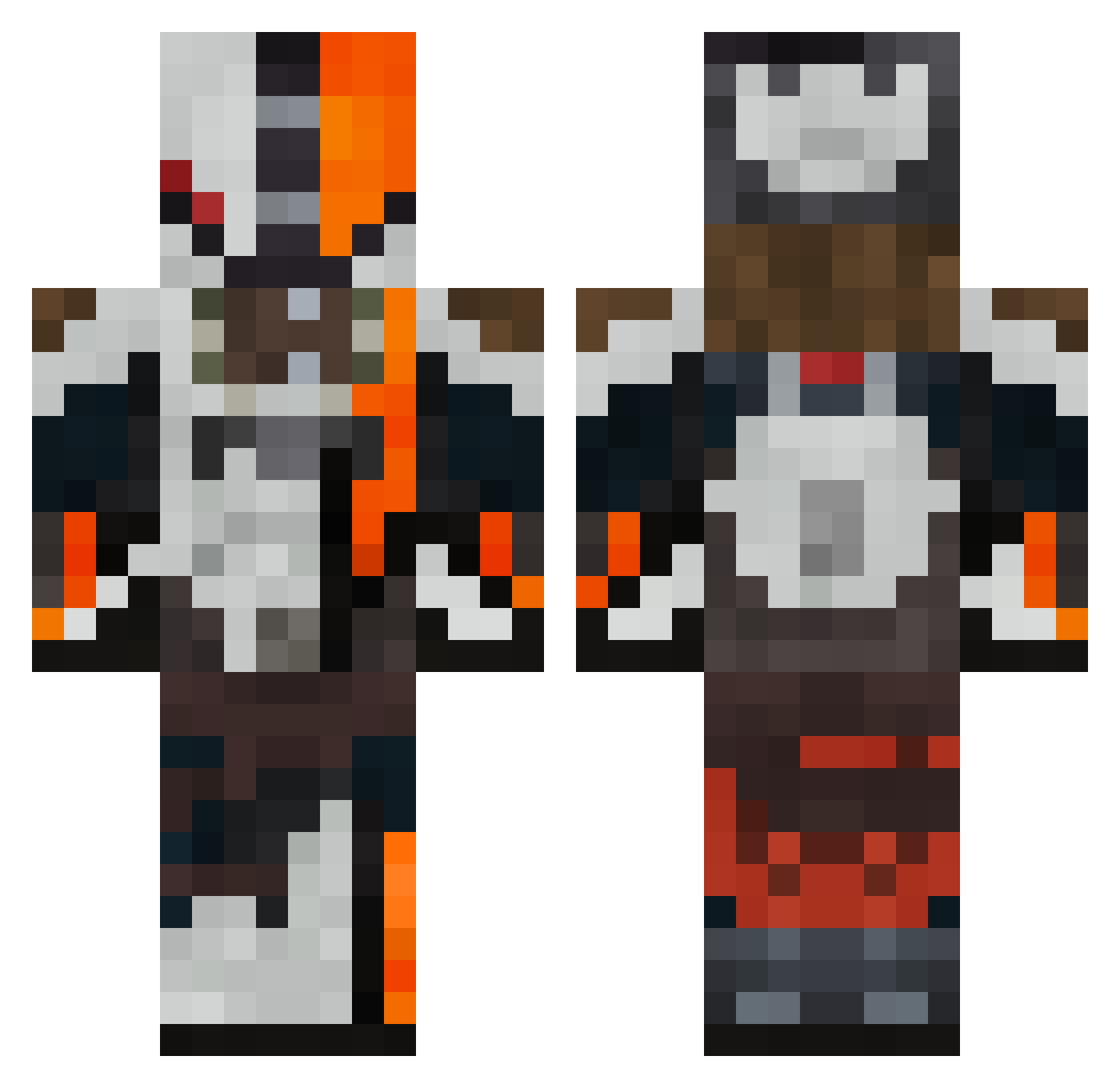 Mapleguy555 Minecraft skin, front and back view