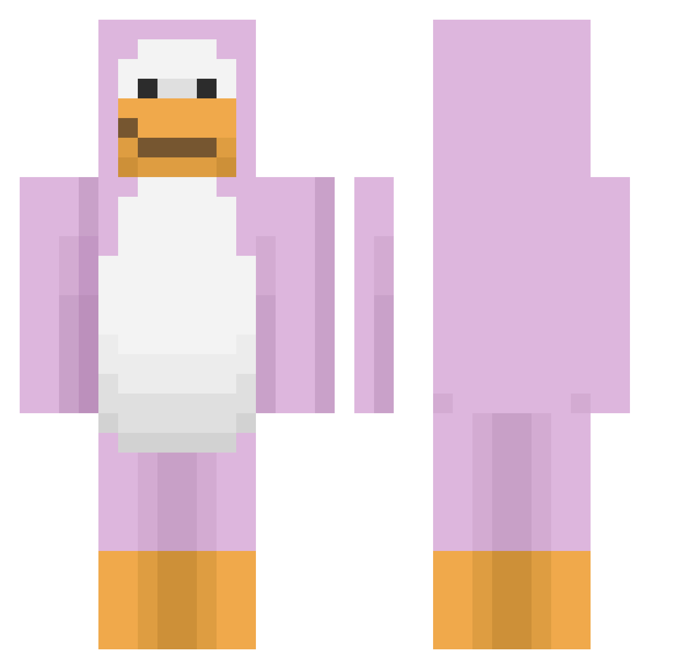 wabachi Minecraft skin, front and back view