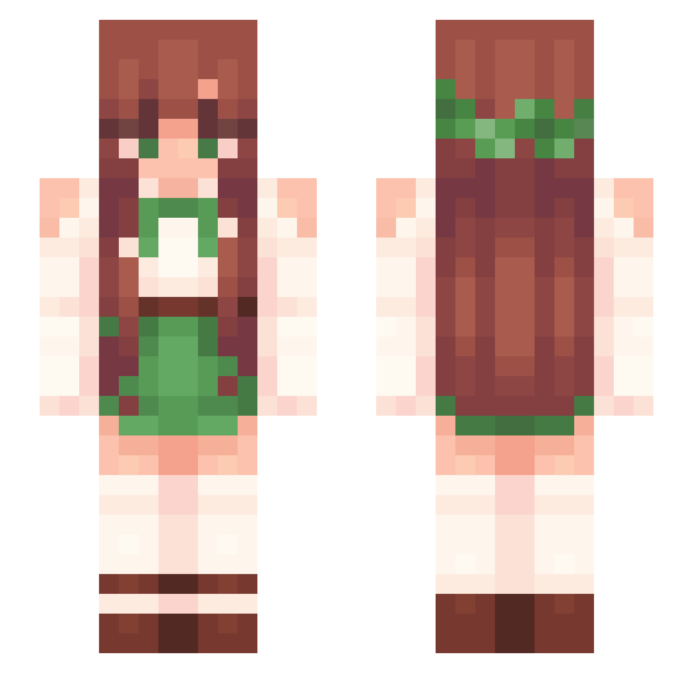 rhuhoppy Minecraft skin, front and back view