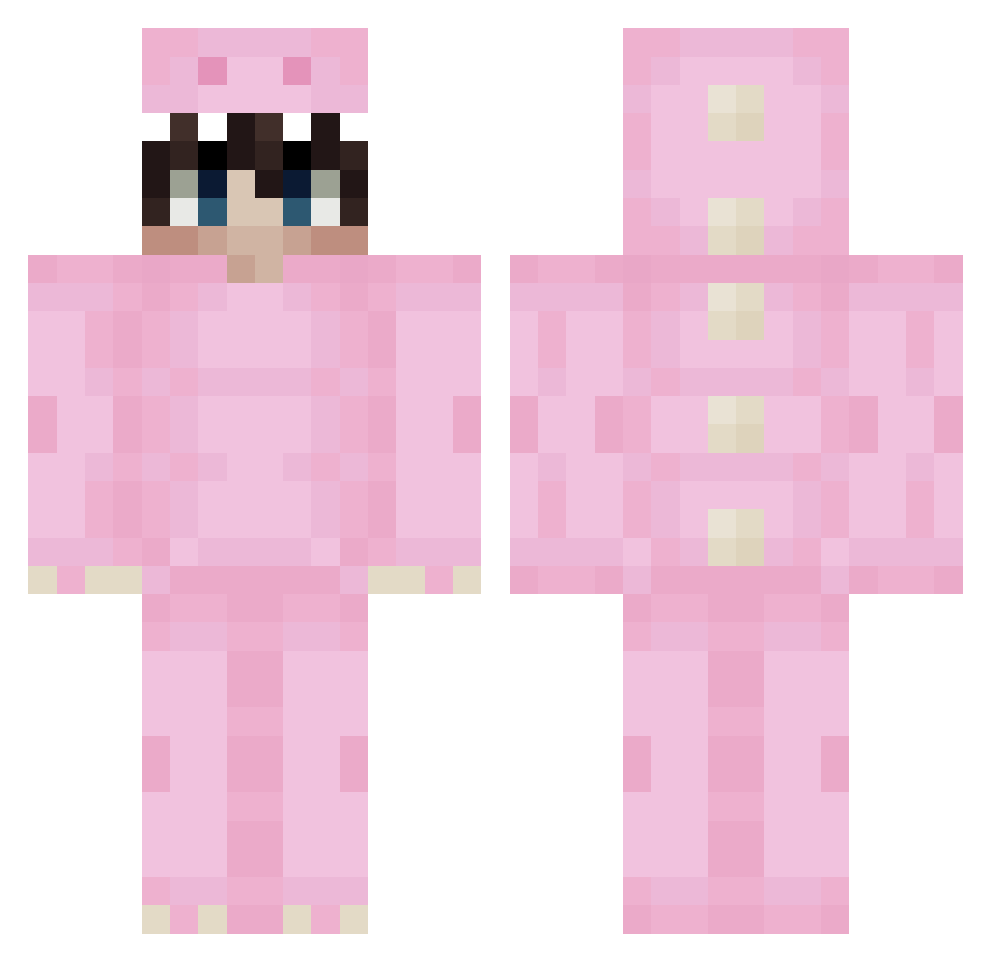 ILBANDW Minecraft skin, front and back view