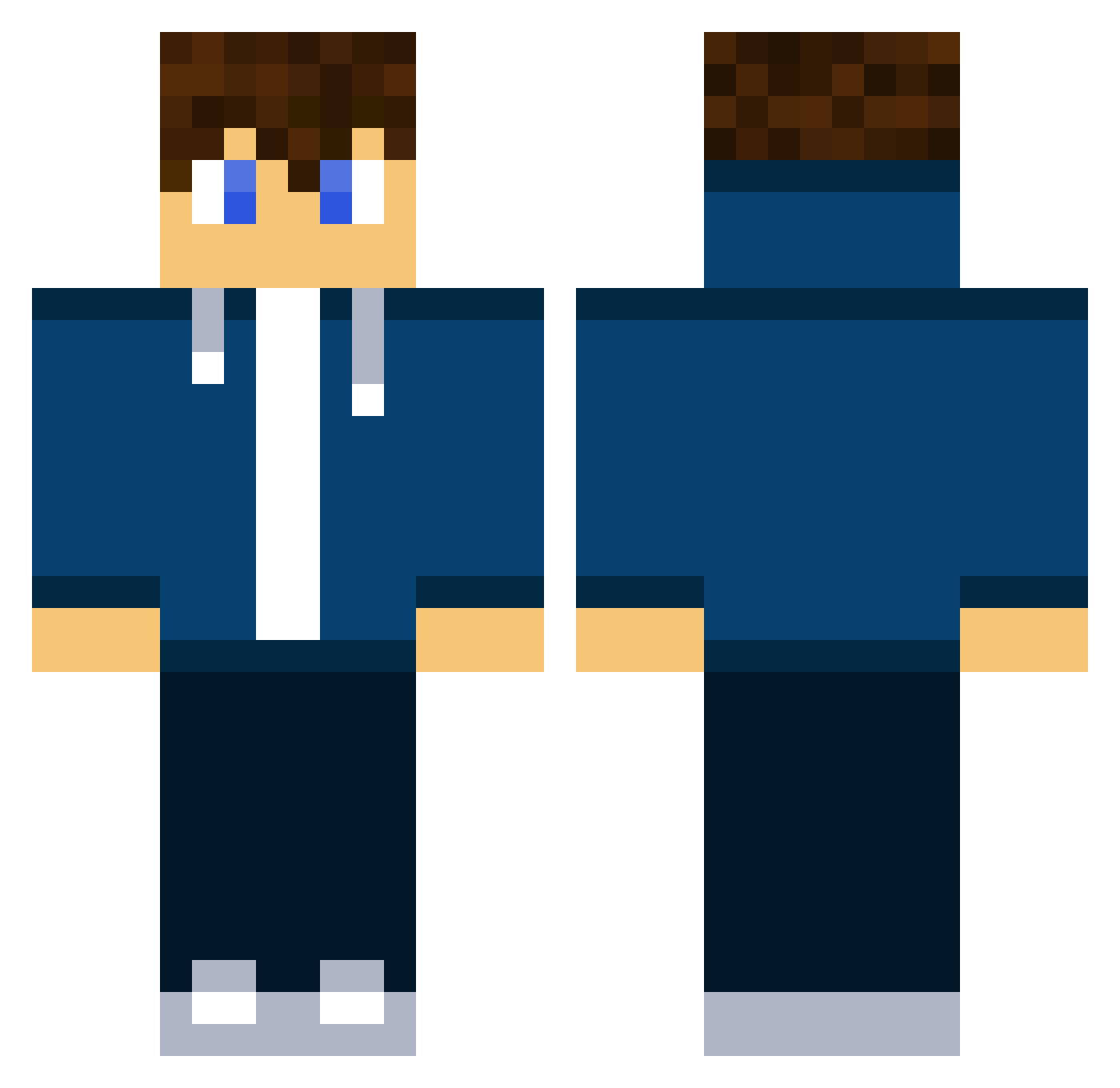 Rusiky Minecraft skin, front and back view