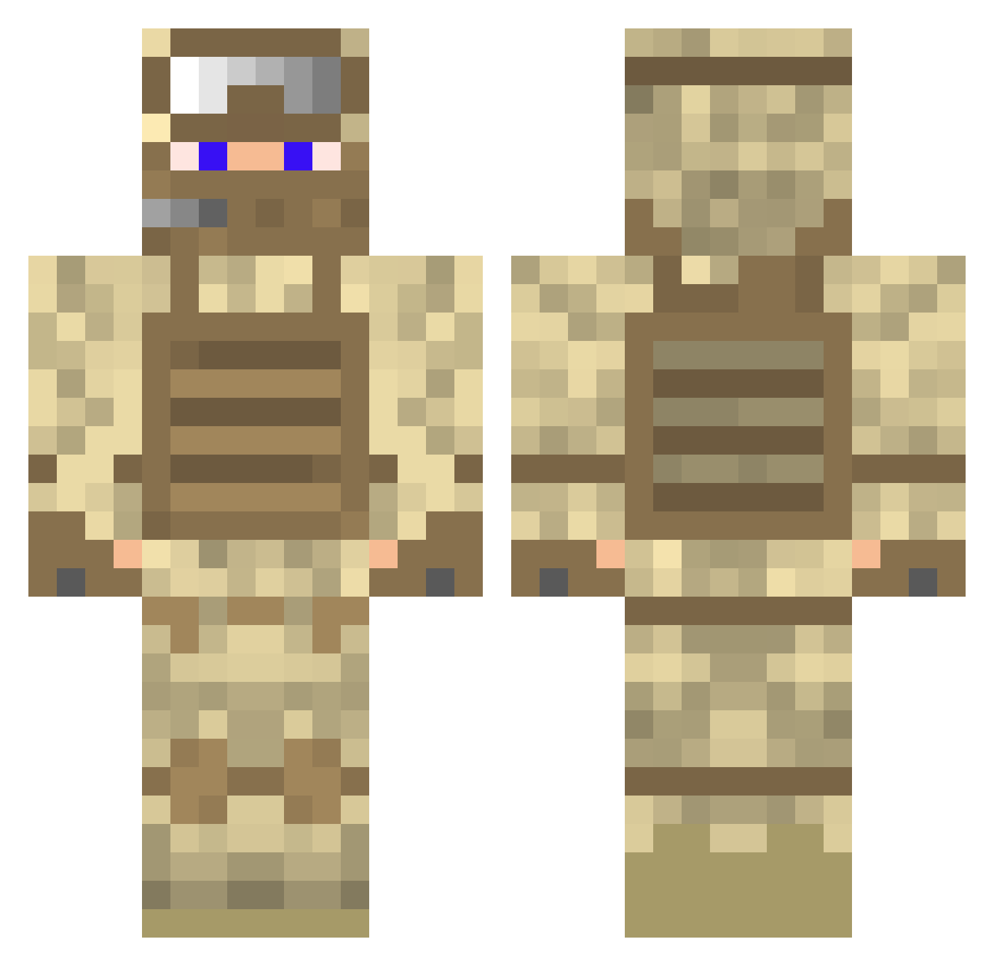 gongbeak Minecraft skin, front and back view