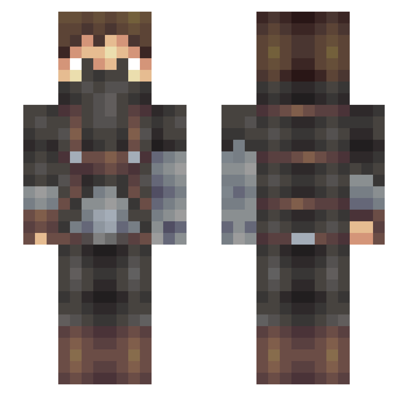 Cortick Minecraft skin, front and back view