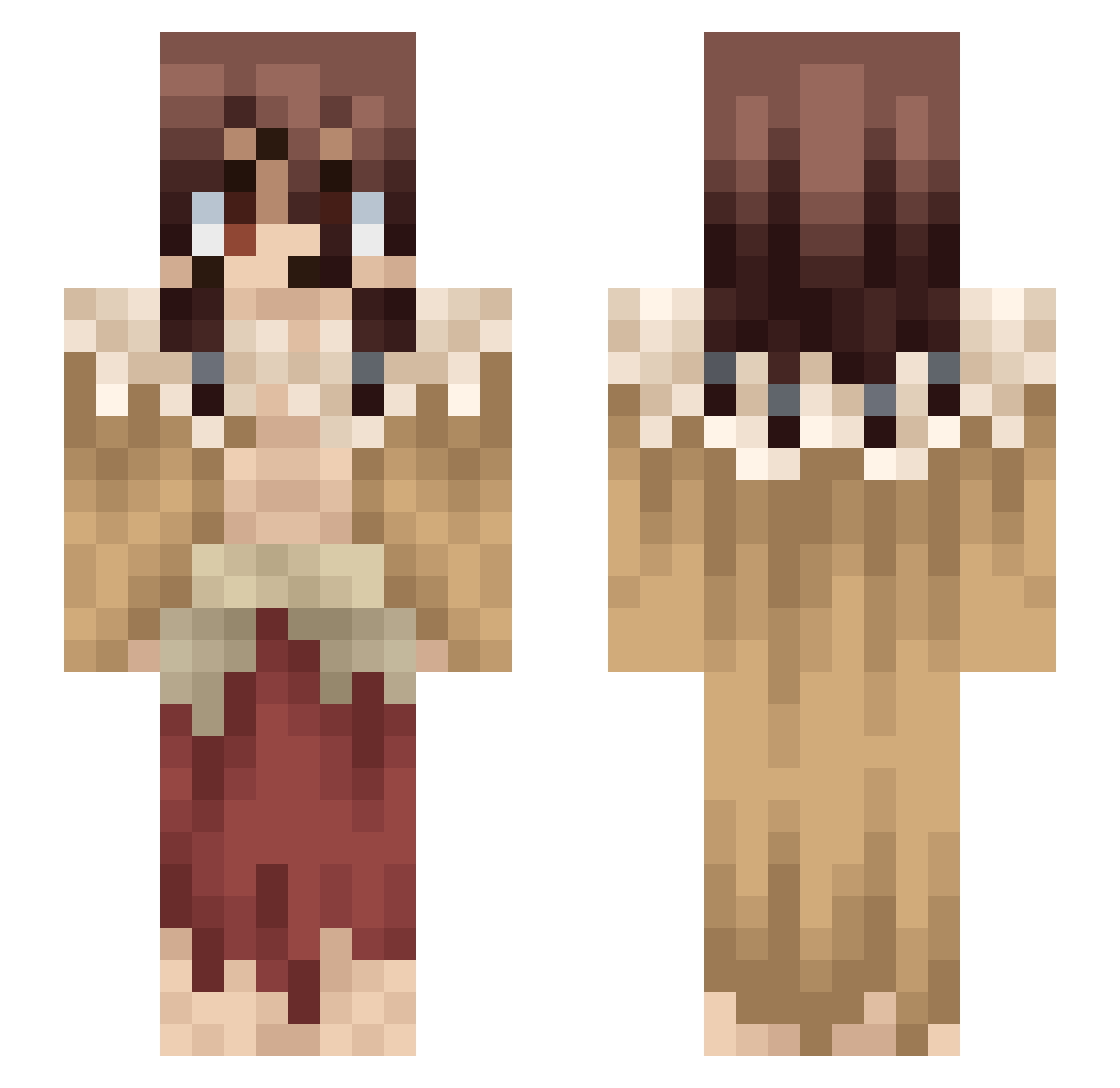 Elvi35 Minecraft skin, front and back view