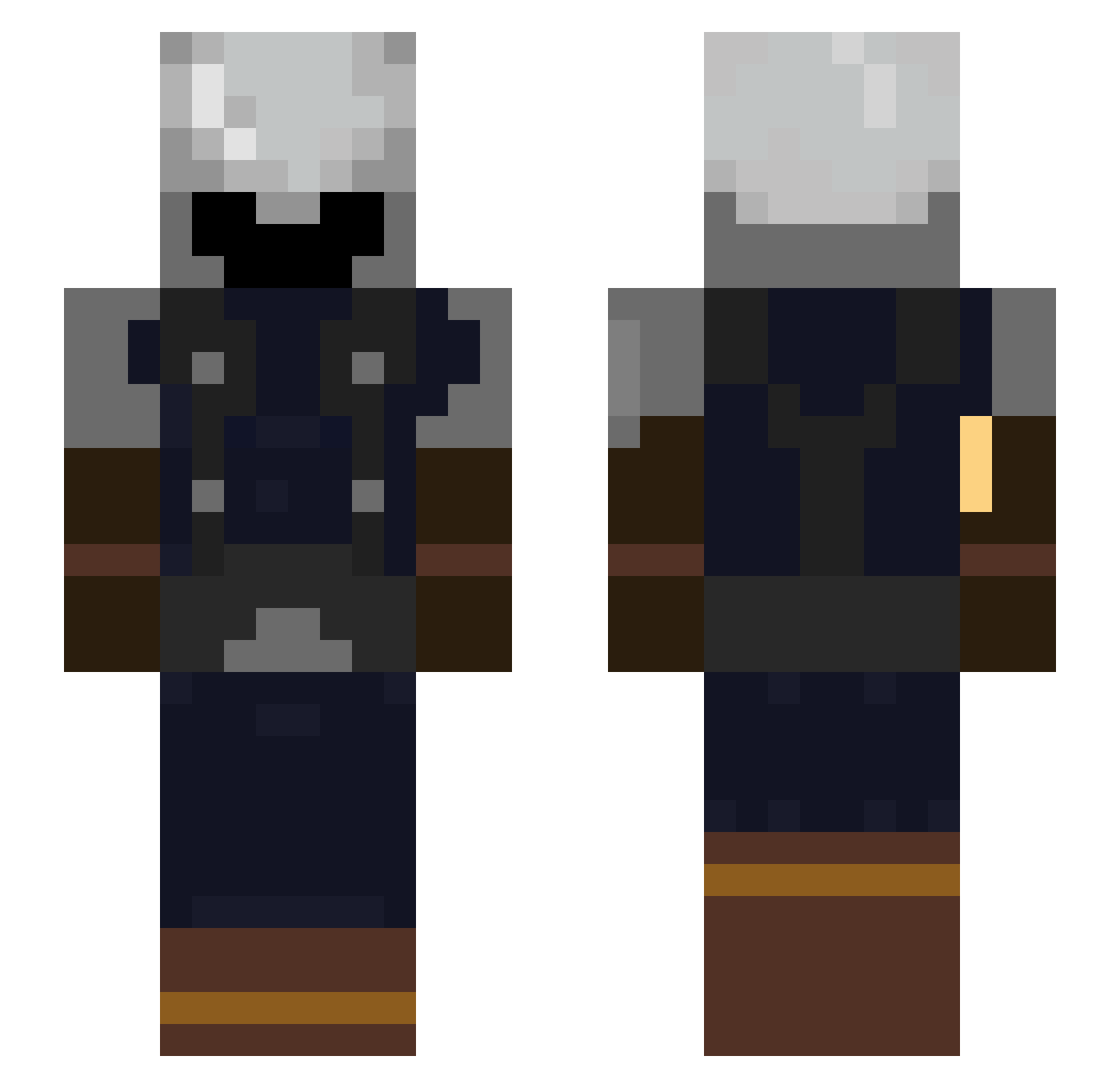 sinnen Minecraft skin, front and back view