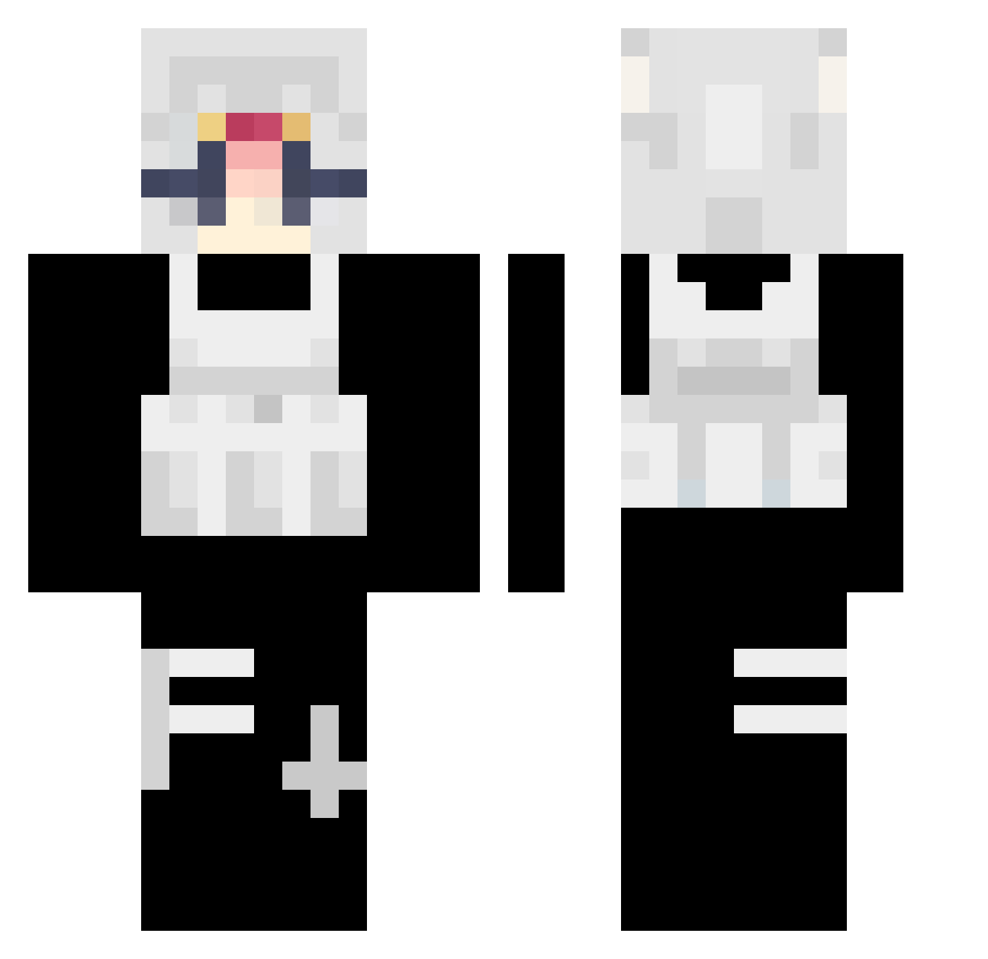 Fugitives Minecraft skin, front and back view