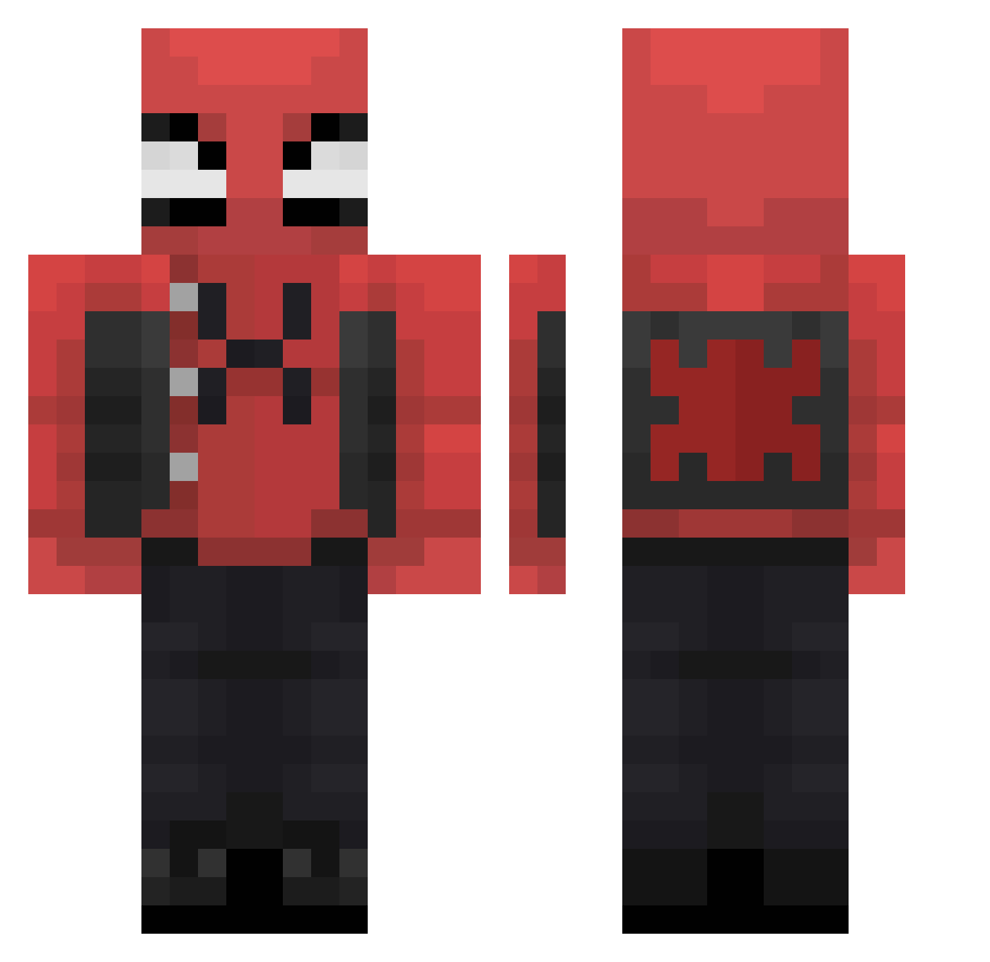 Wayner10 Minecraft skin, front and back view