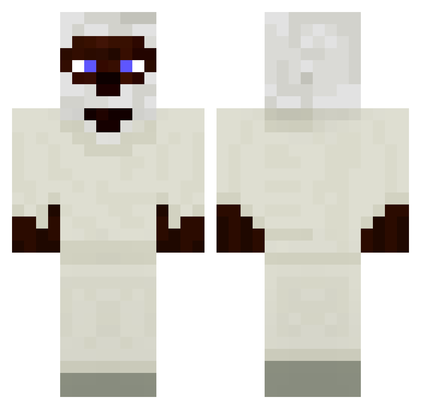 Duhr Minecraft skin, front and back view