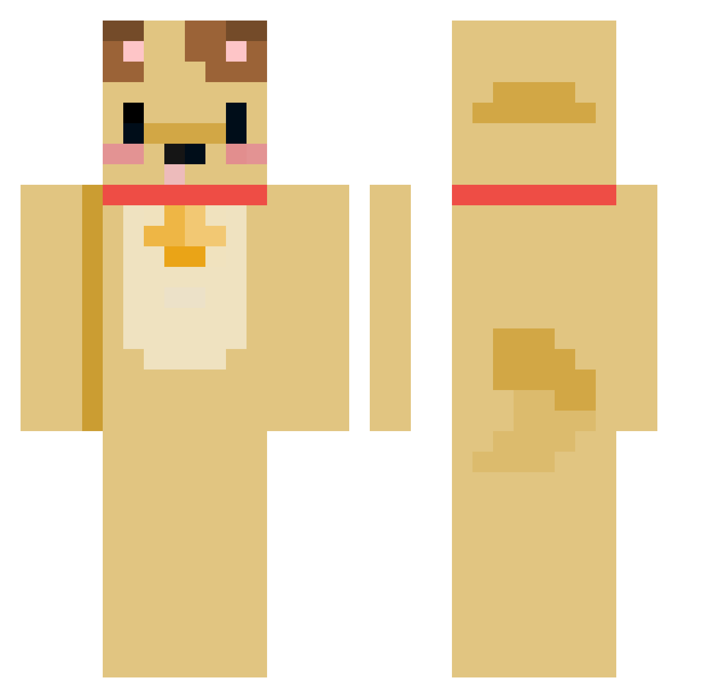 froginet Minecraft skin, front and back view