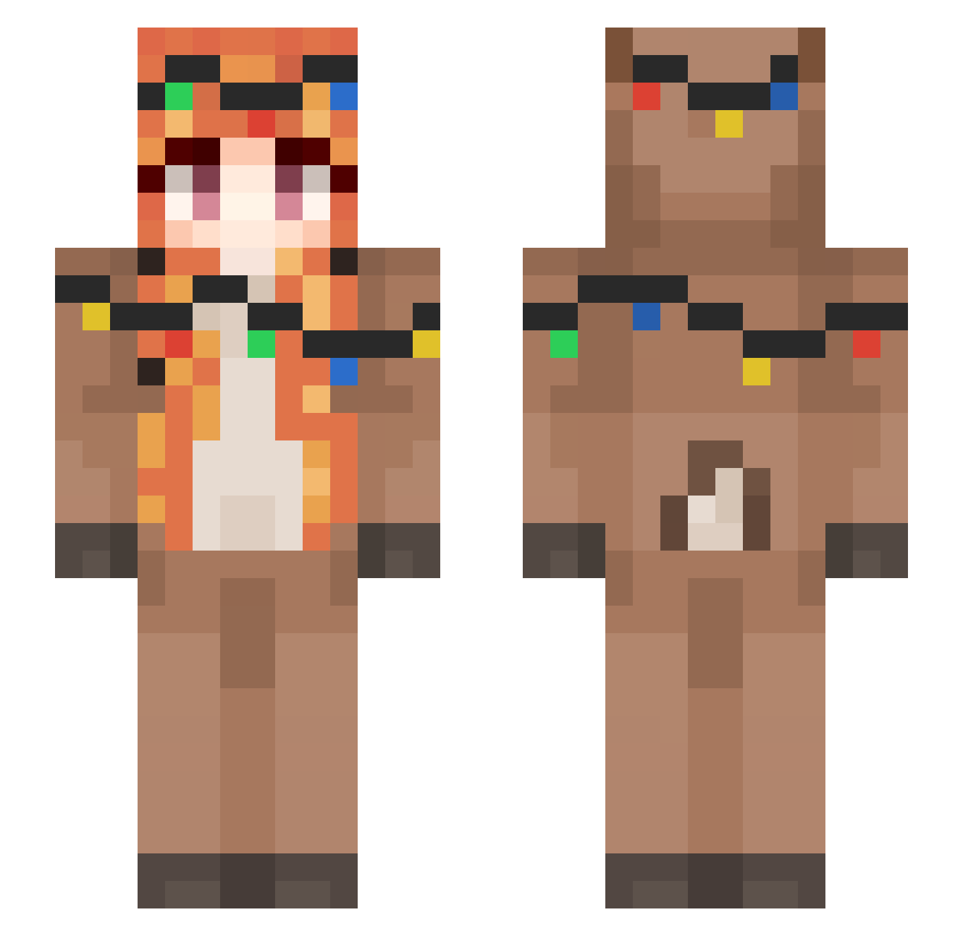 Percival960 Minecraft skin, front and back view