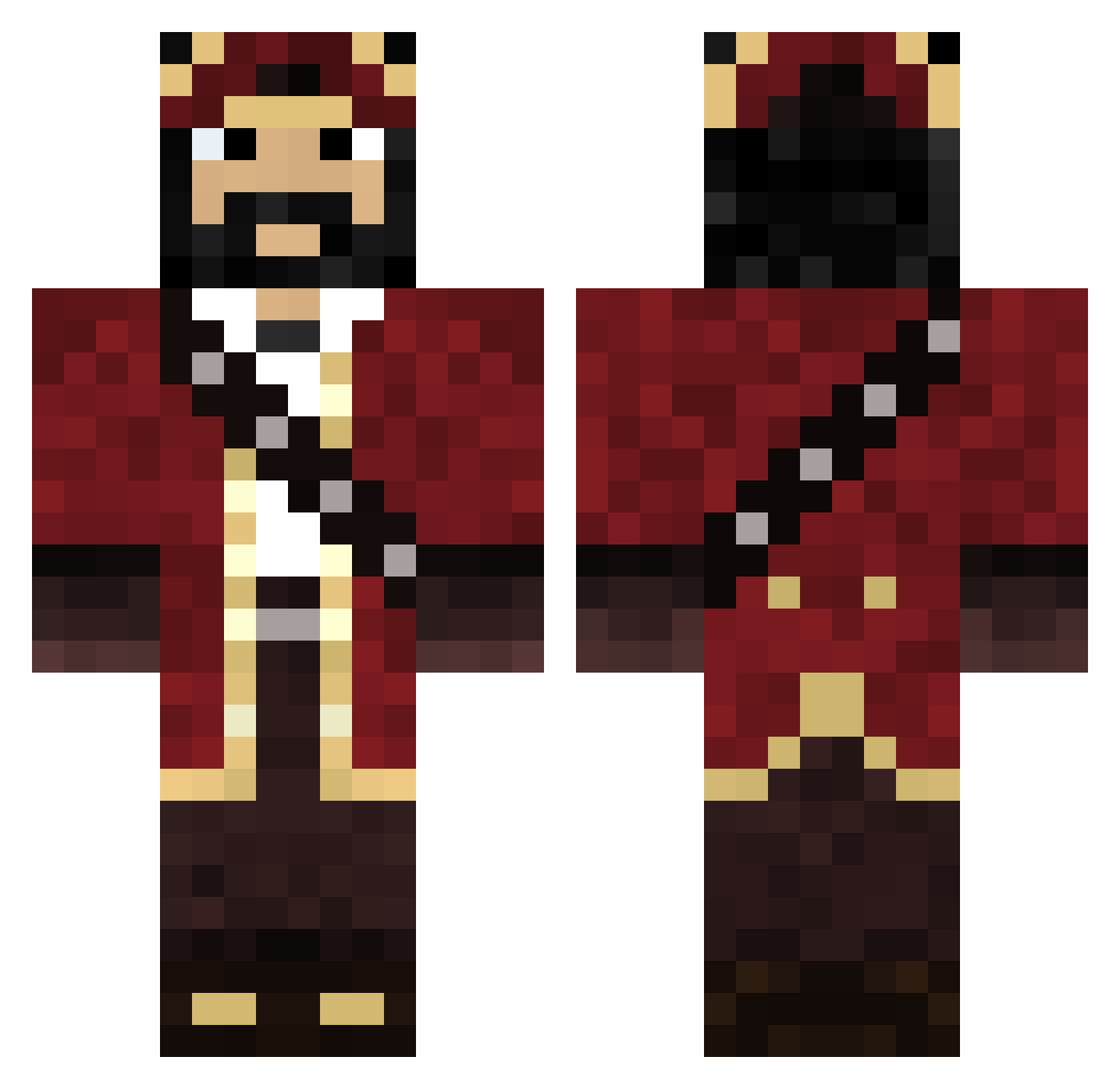 ThesParihon Minecraft skin, front and back view