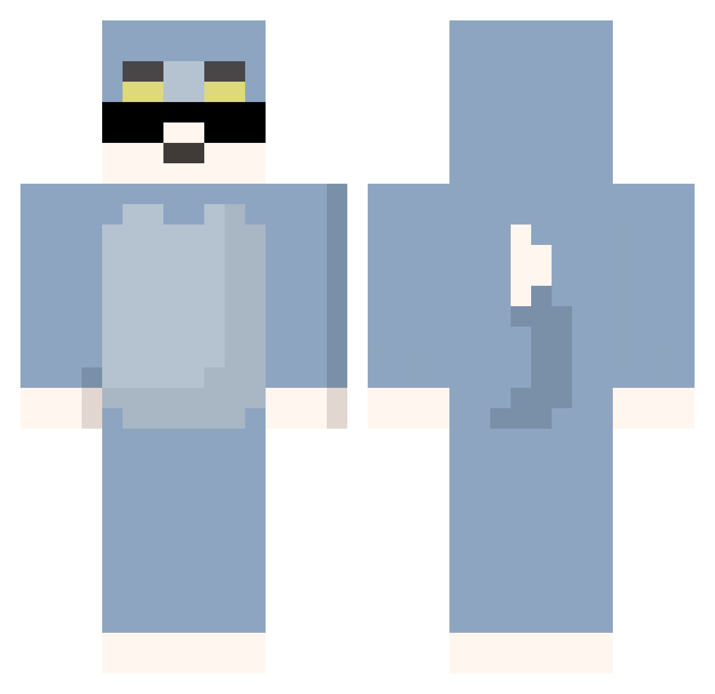 ZachSC Minecraft skin, front and back view