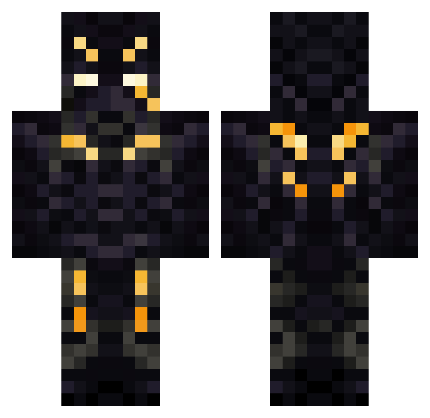 CosmicGoofY Minecraft skin, front and back view