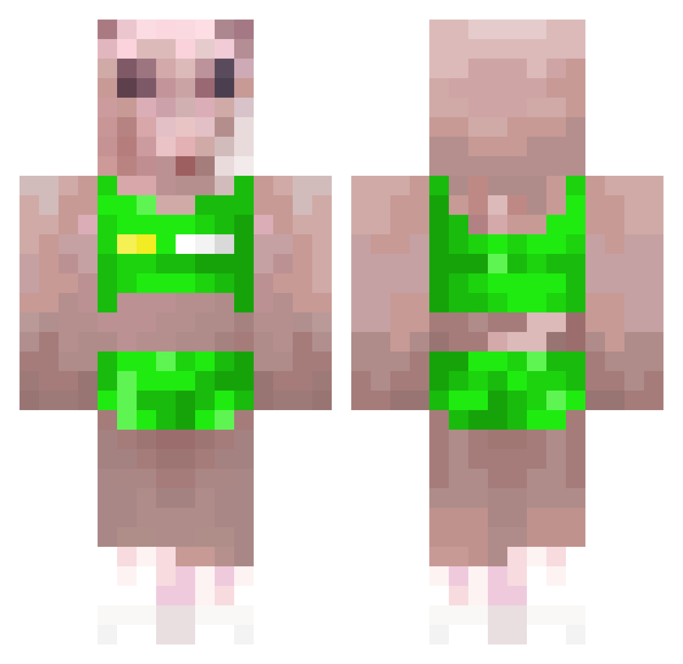 Kooberloo Minecraft skin, front and back view