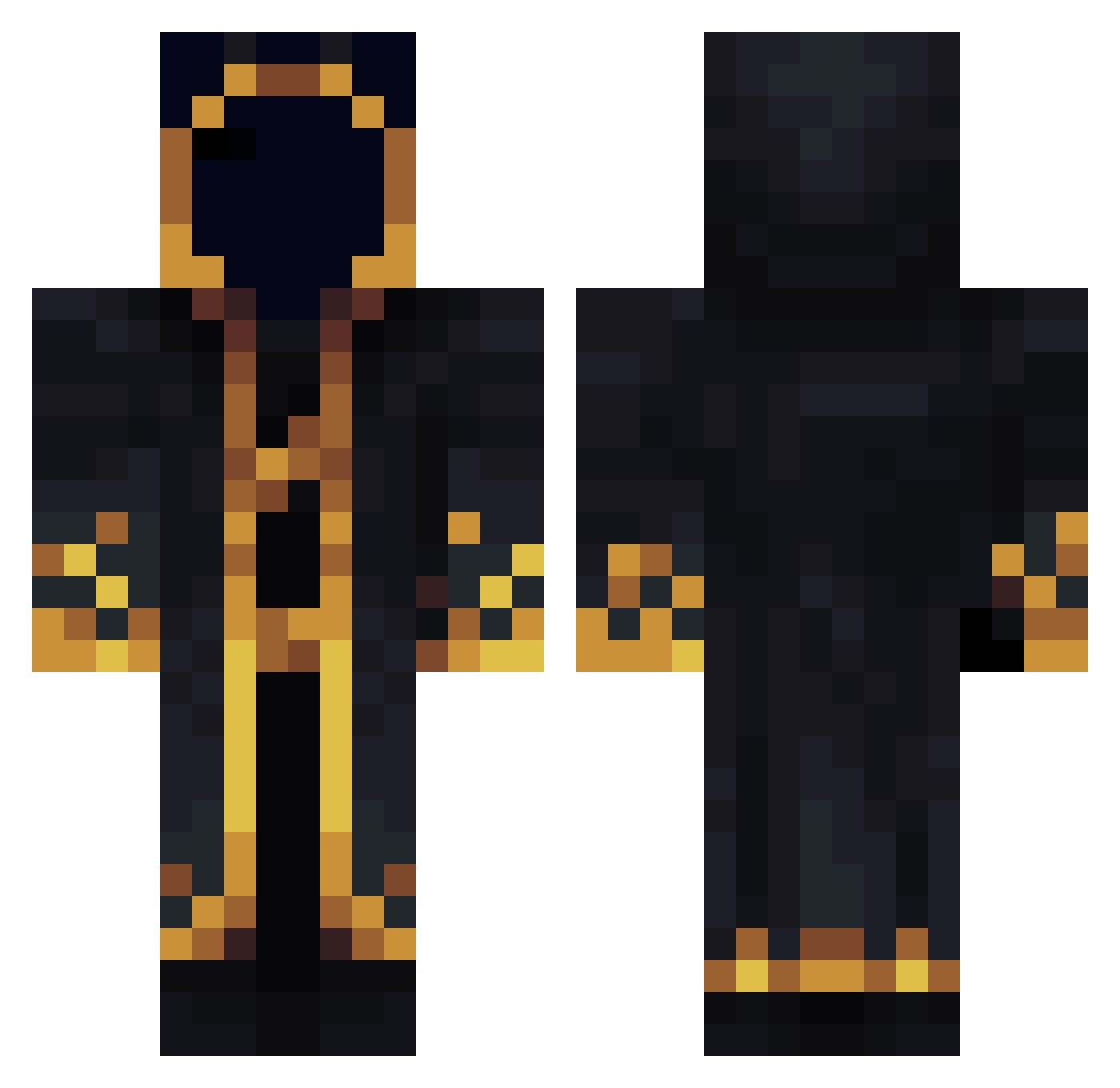 SpeedCrush Minecraft skin, front and back view