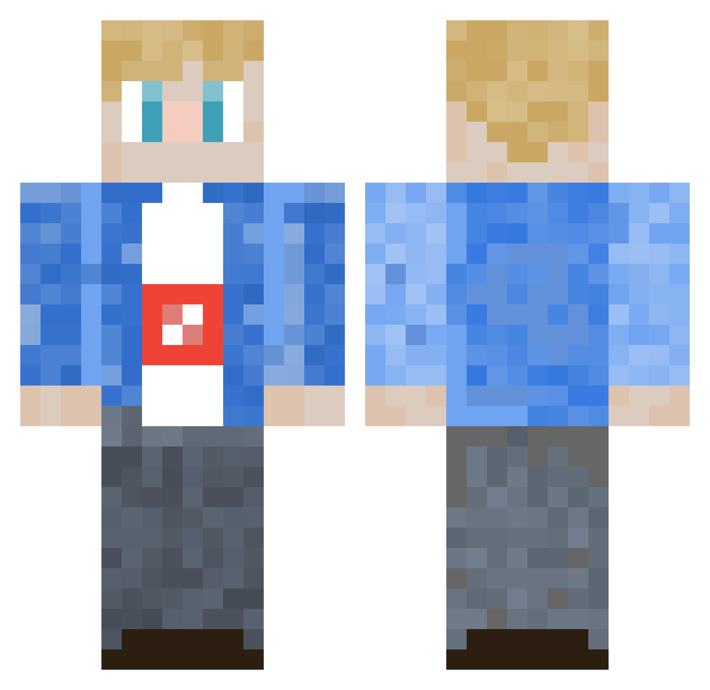 FLAX333 Minecraft skin, front and back view