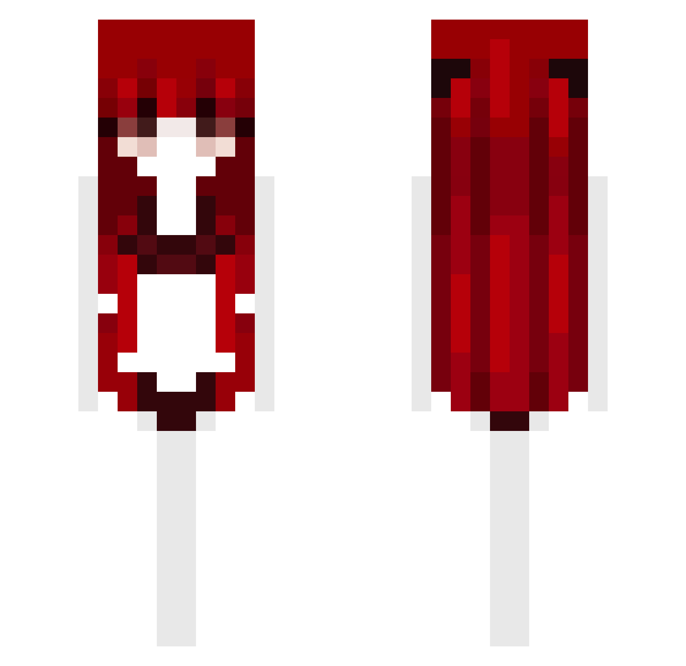 Unobtainable Minecraft skin, front and back view