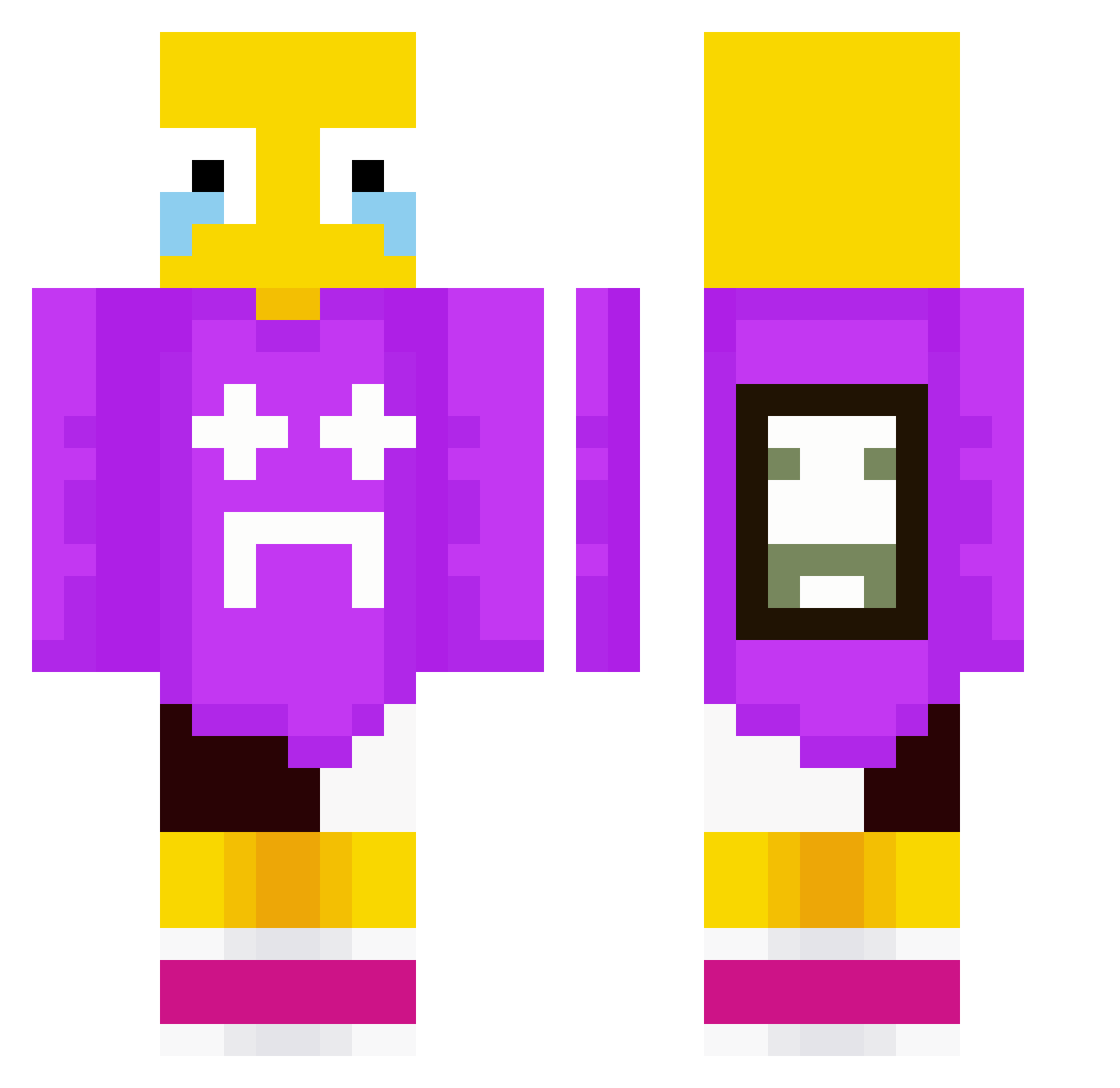 h1cc2upp Minecraft skin, front and back view
