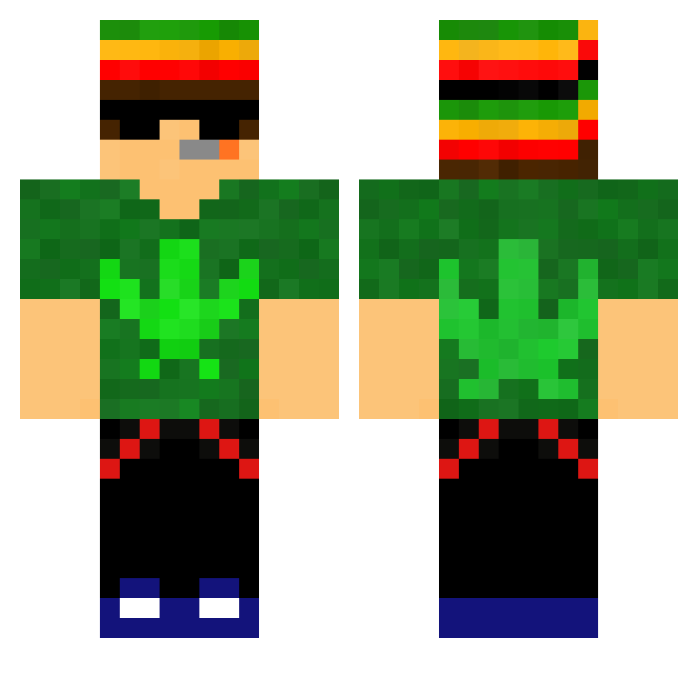 timexx92 Minecraft skin, front and back view