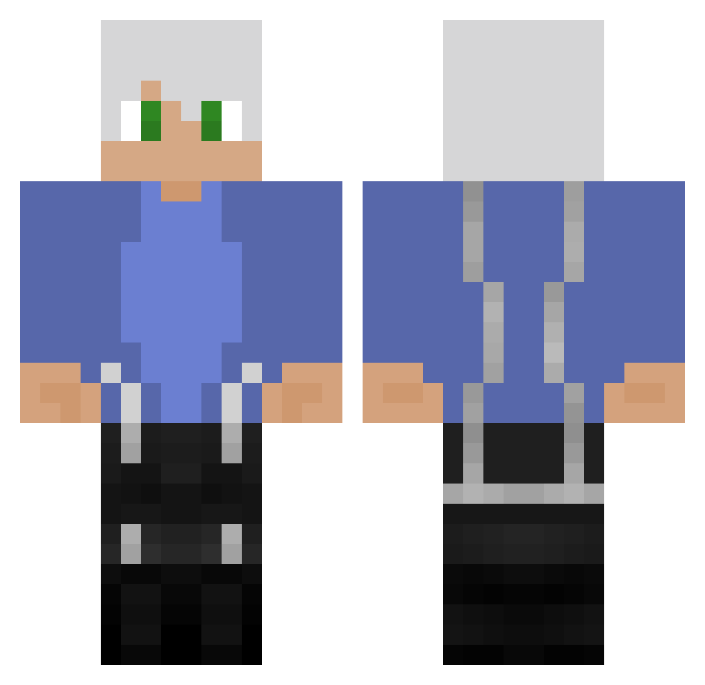 Cryptographers Minecraft skin, front and back view