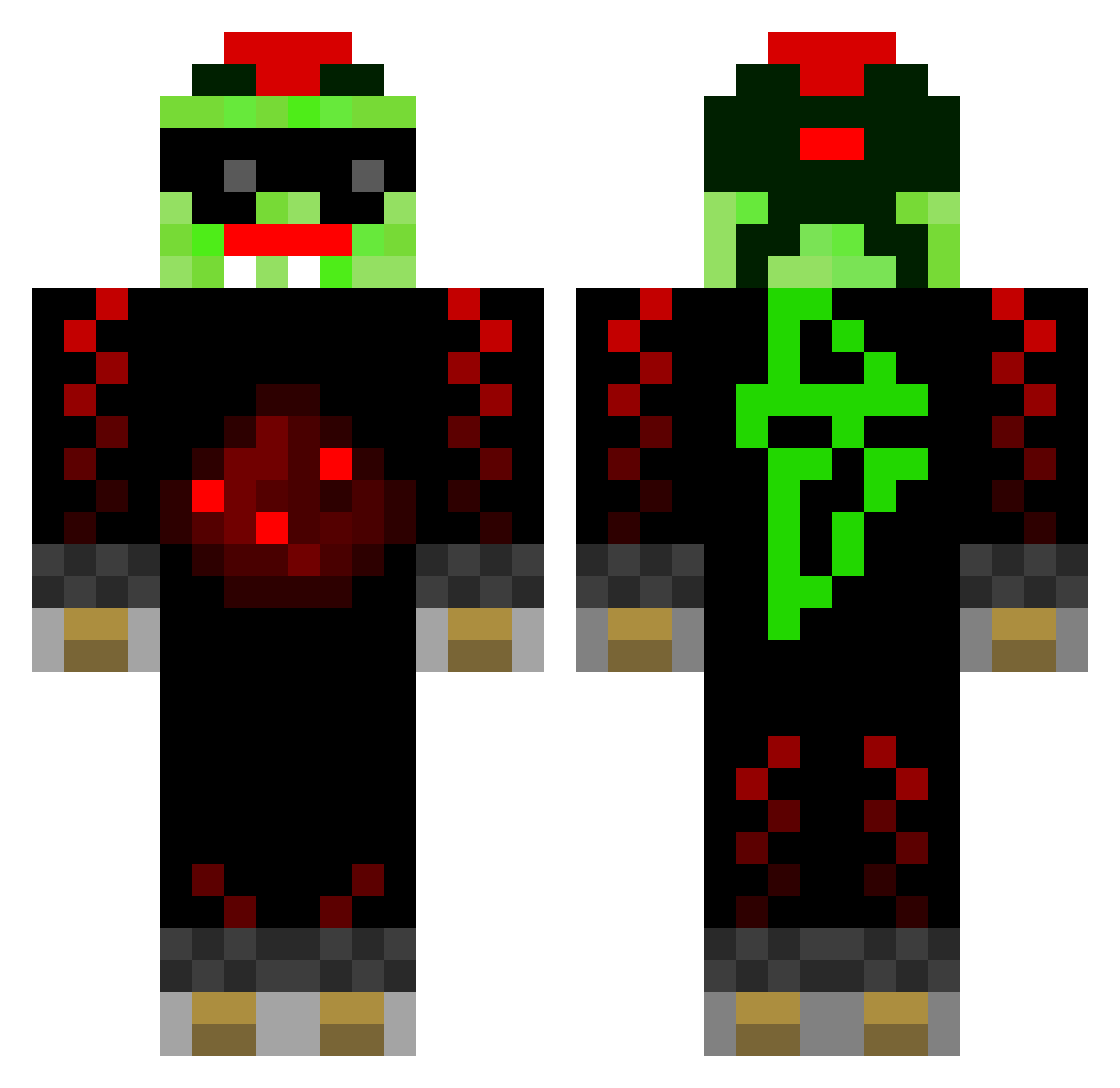 TEXHIK Minecraft skin, front and back view