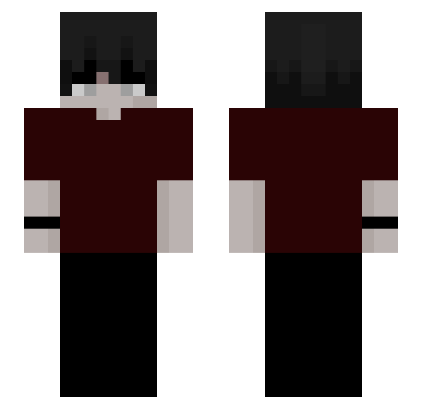 Sxwqz Minecraft skin, front and back view