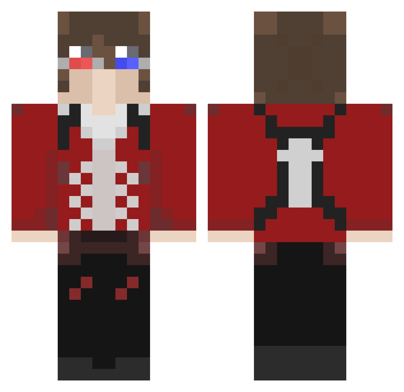 sinxstinx Minecraft skin, front and back view