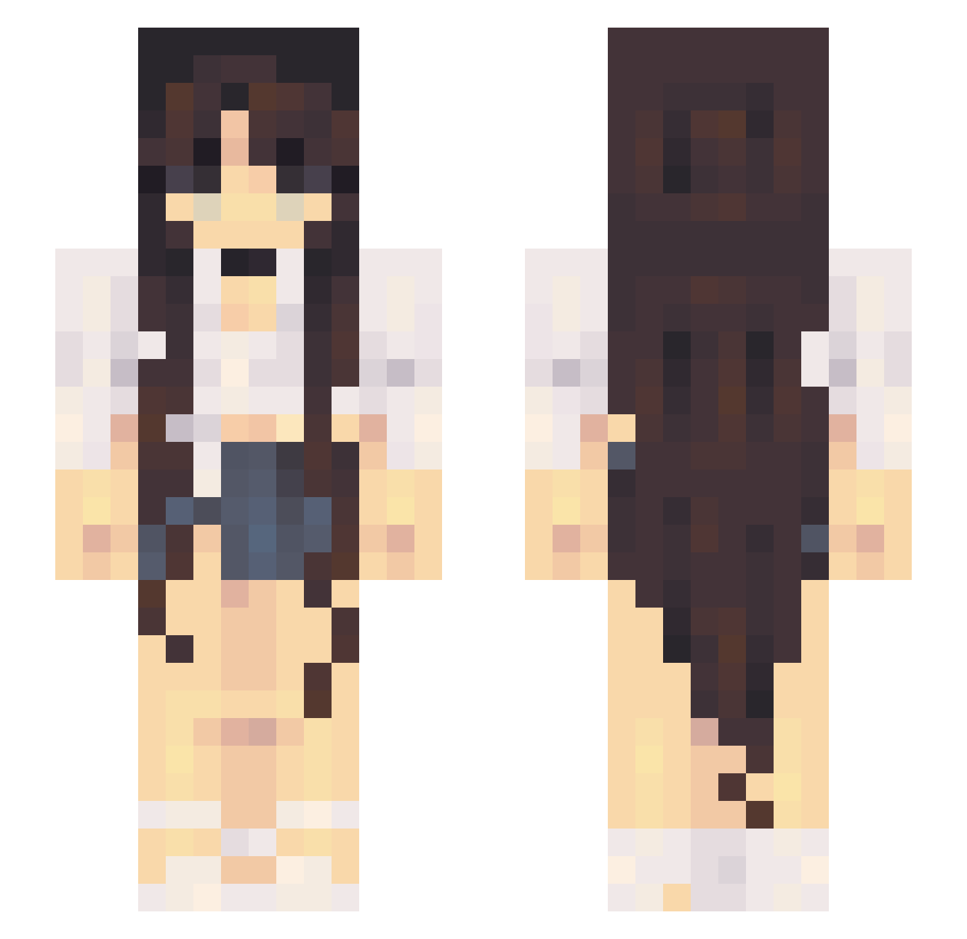 pocketable Minecraft skin, front and back view