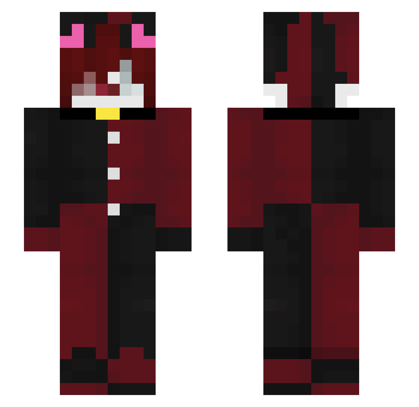 Frommy Minecraft skin, front and back view
