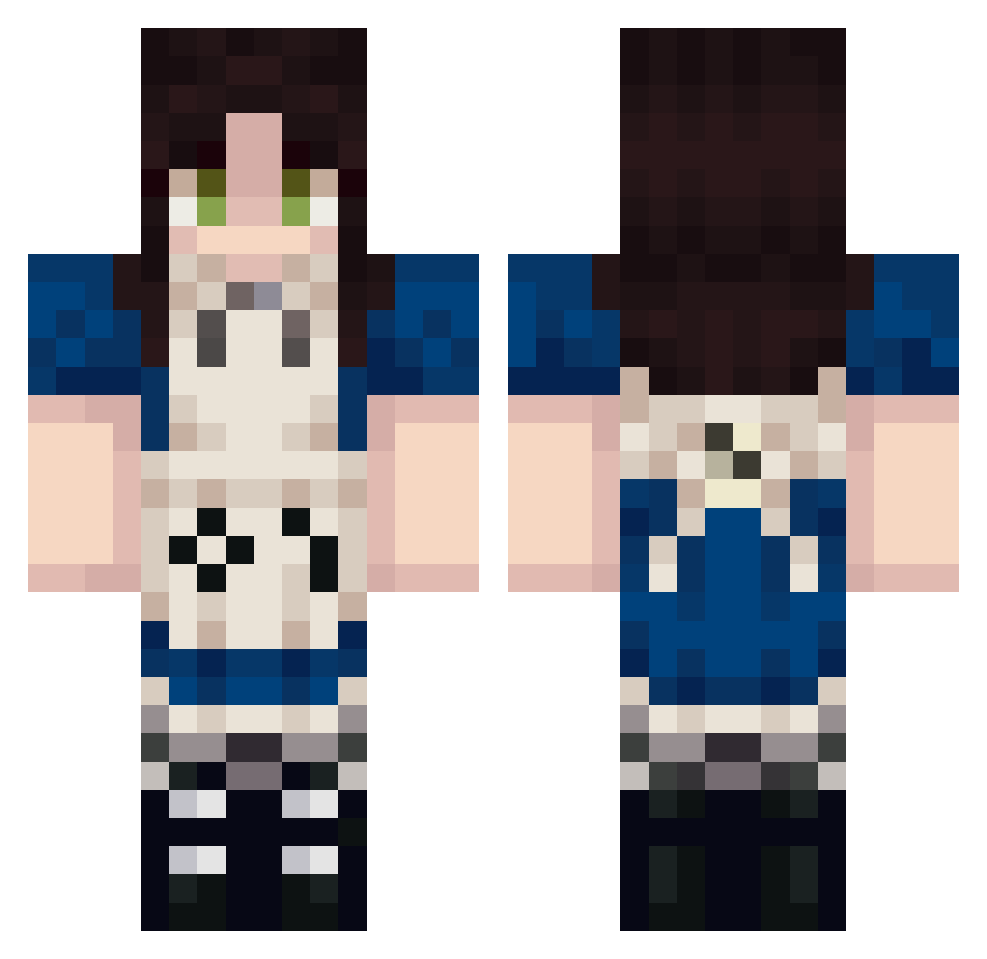 qrianq Minecraft skin, front and back view