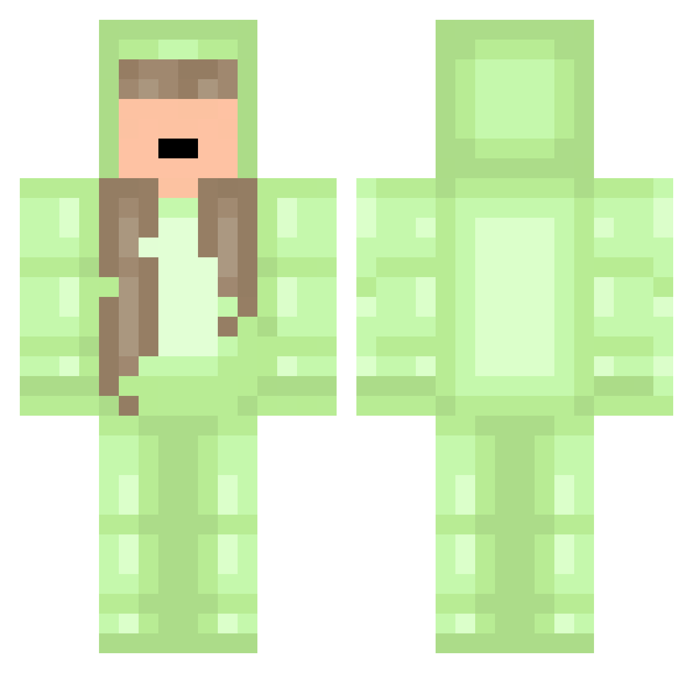 Waboku Minecraft skin, front and back view