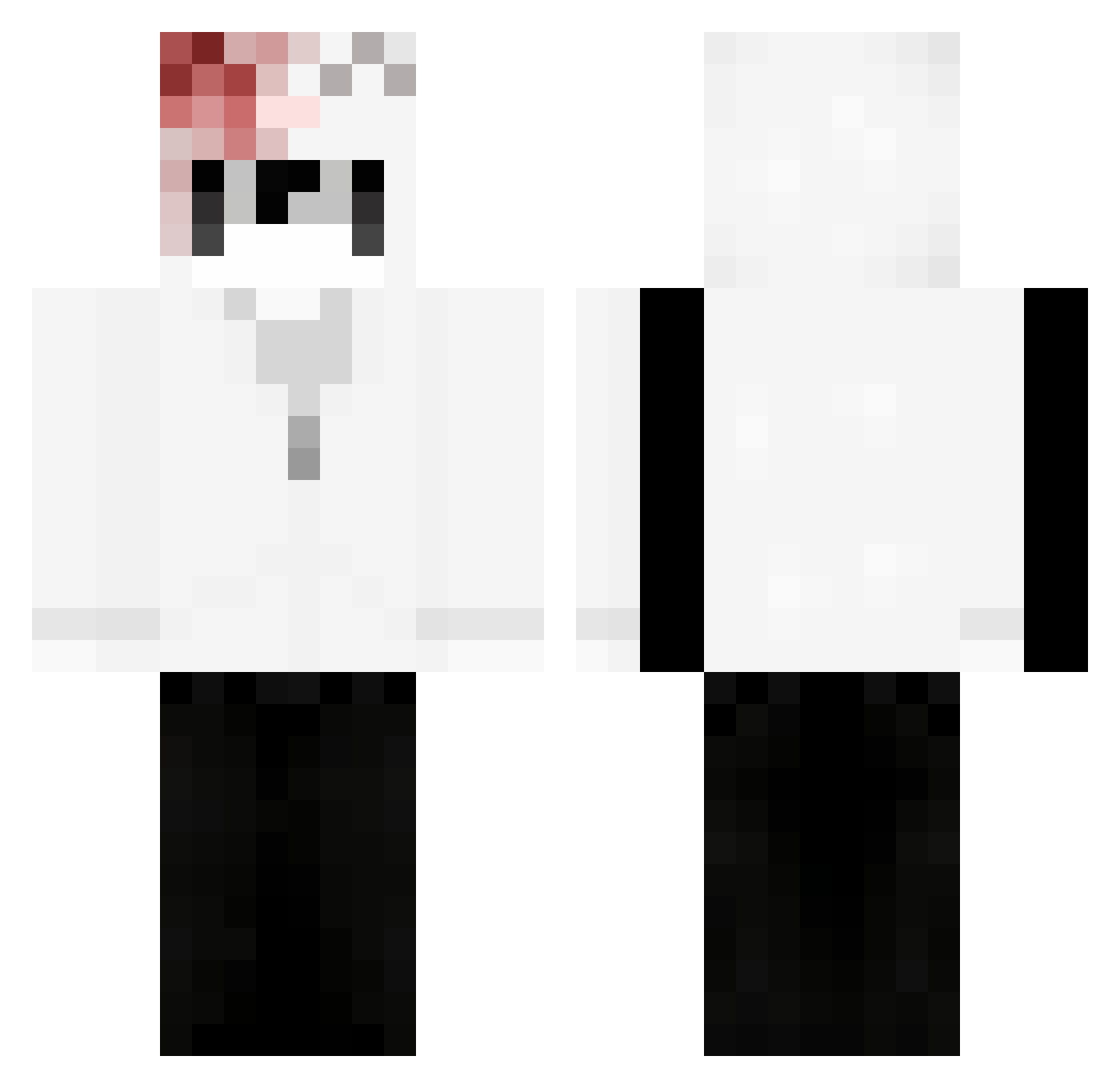 slain_youtube Minecraft skin, front and back view
