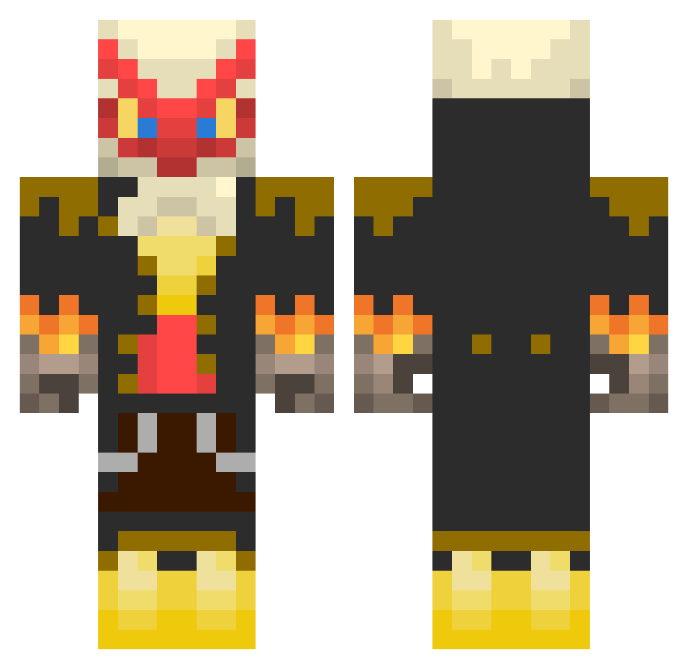 PerryMin Minecraft skin, front and back view