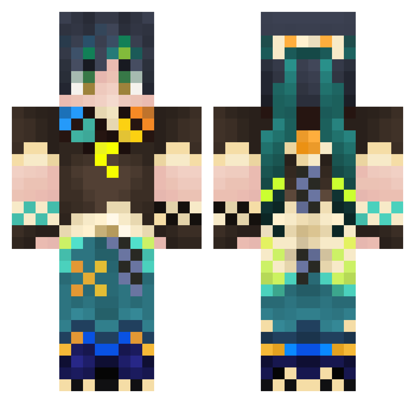 YojikToshik Minecraft skin, front and back view