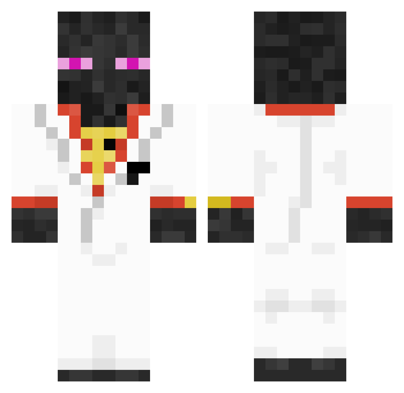 Polariser Minecraft skin, front and back view