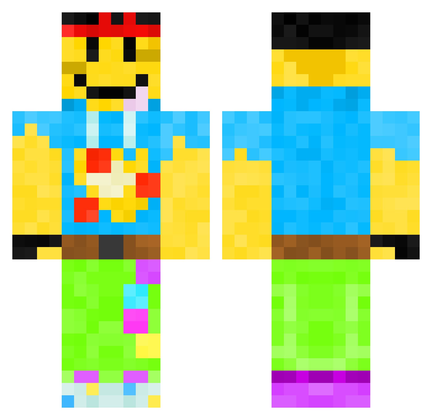 poopkul Minecraft skin, front and back view