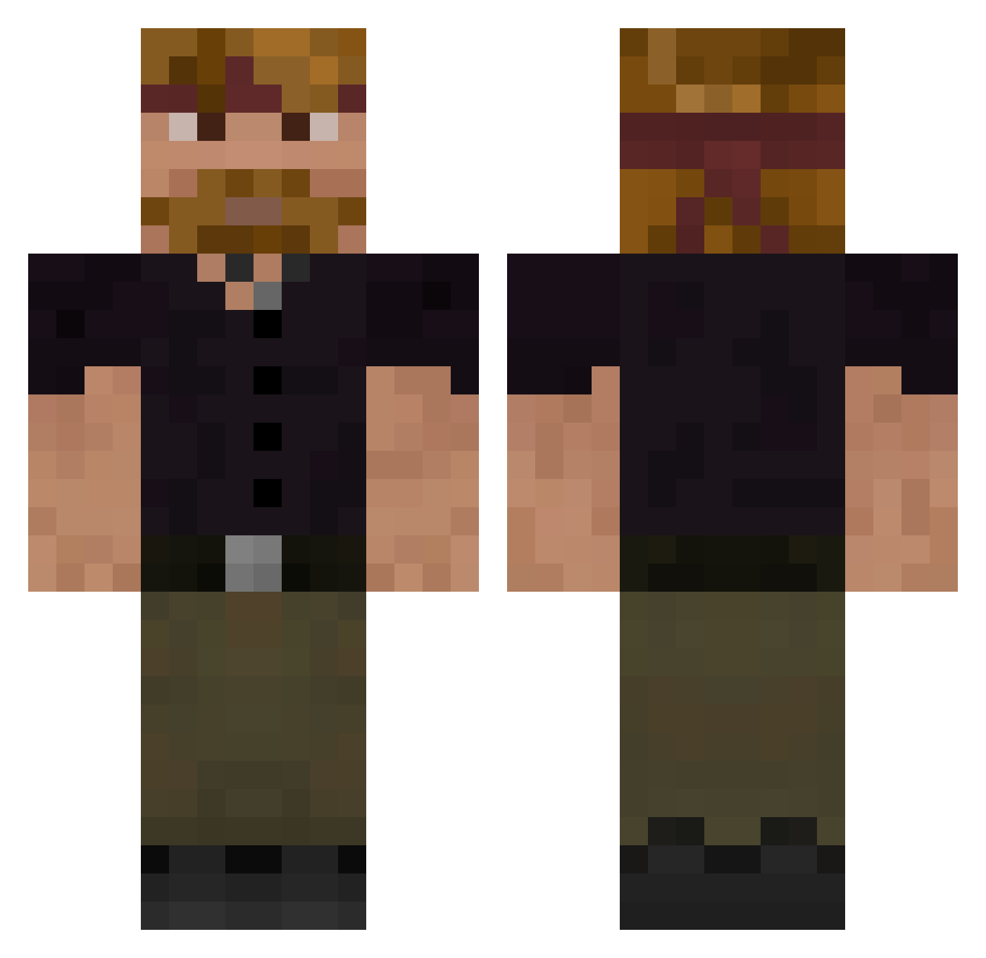 WafalPL Minecraft skin, front and back view