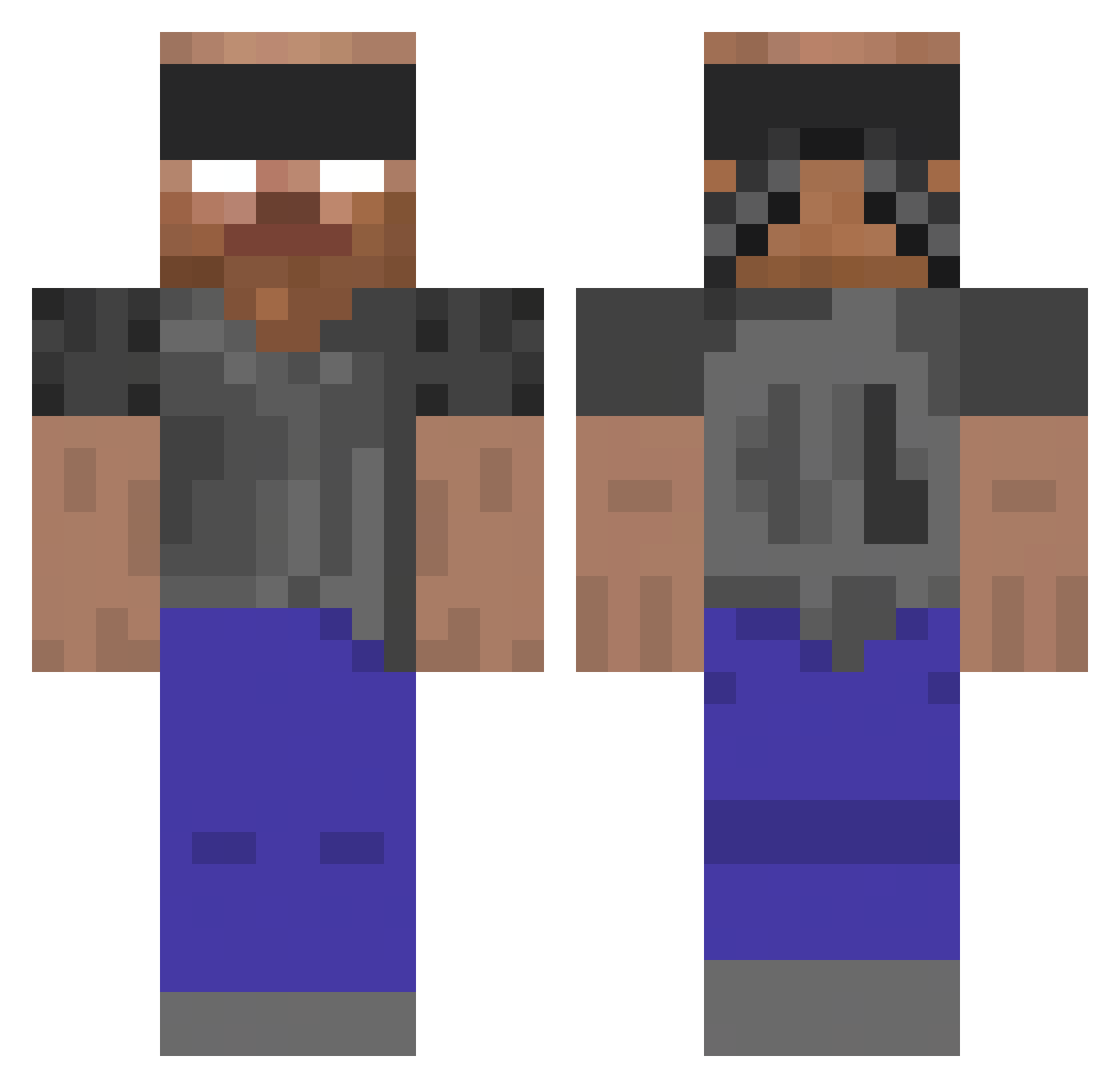 Sryyy Minecraft skin, front and back view