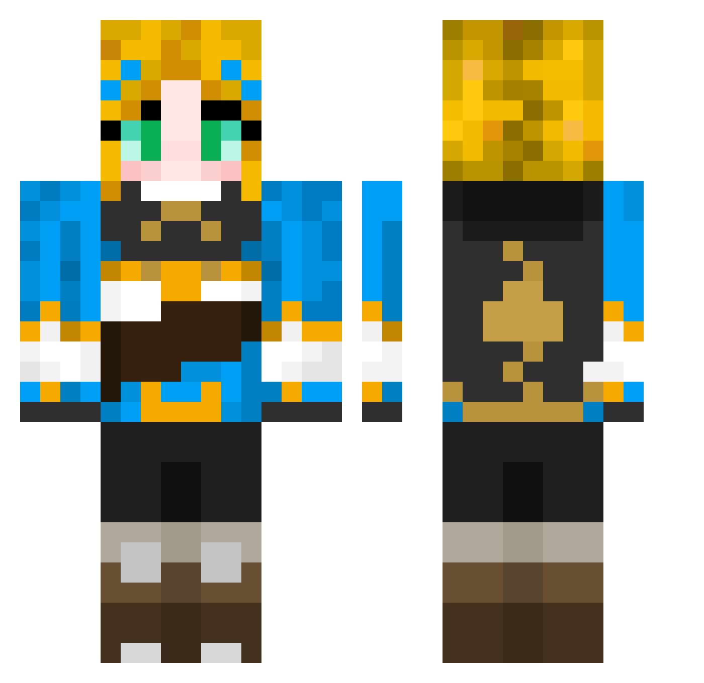 HDSQ Minecraft skin, front and back view