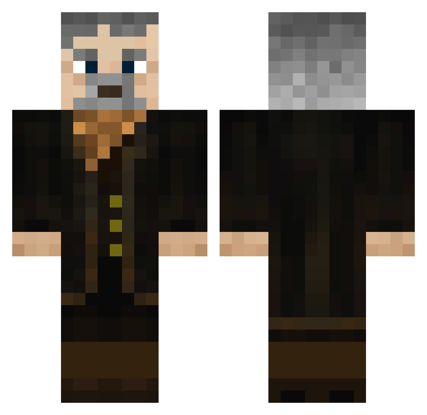 thethinpipe Minecraft skin, front and back view