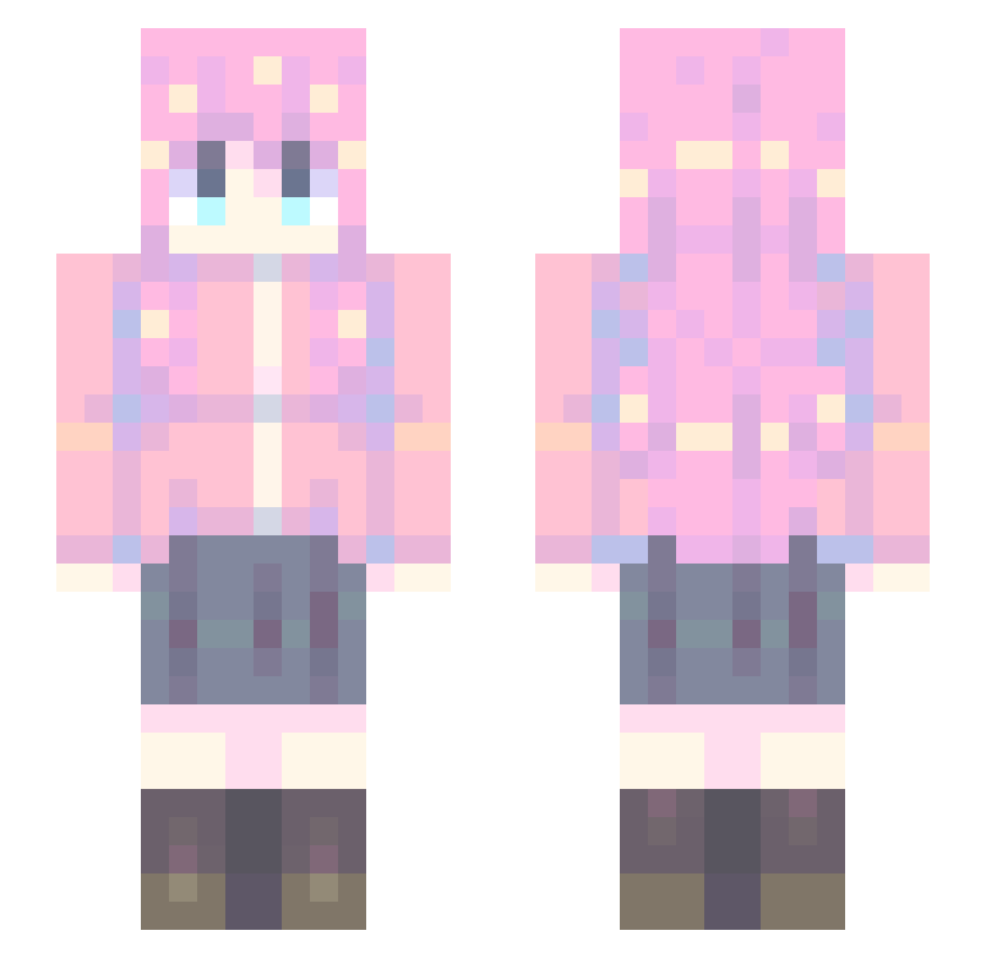 rasiri Minecraft skin, front and back view