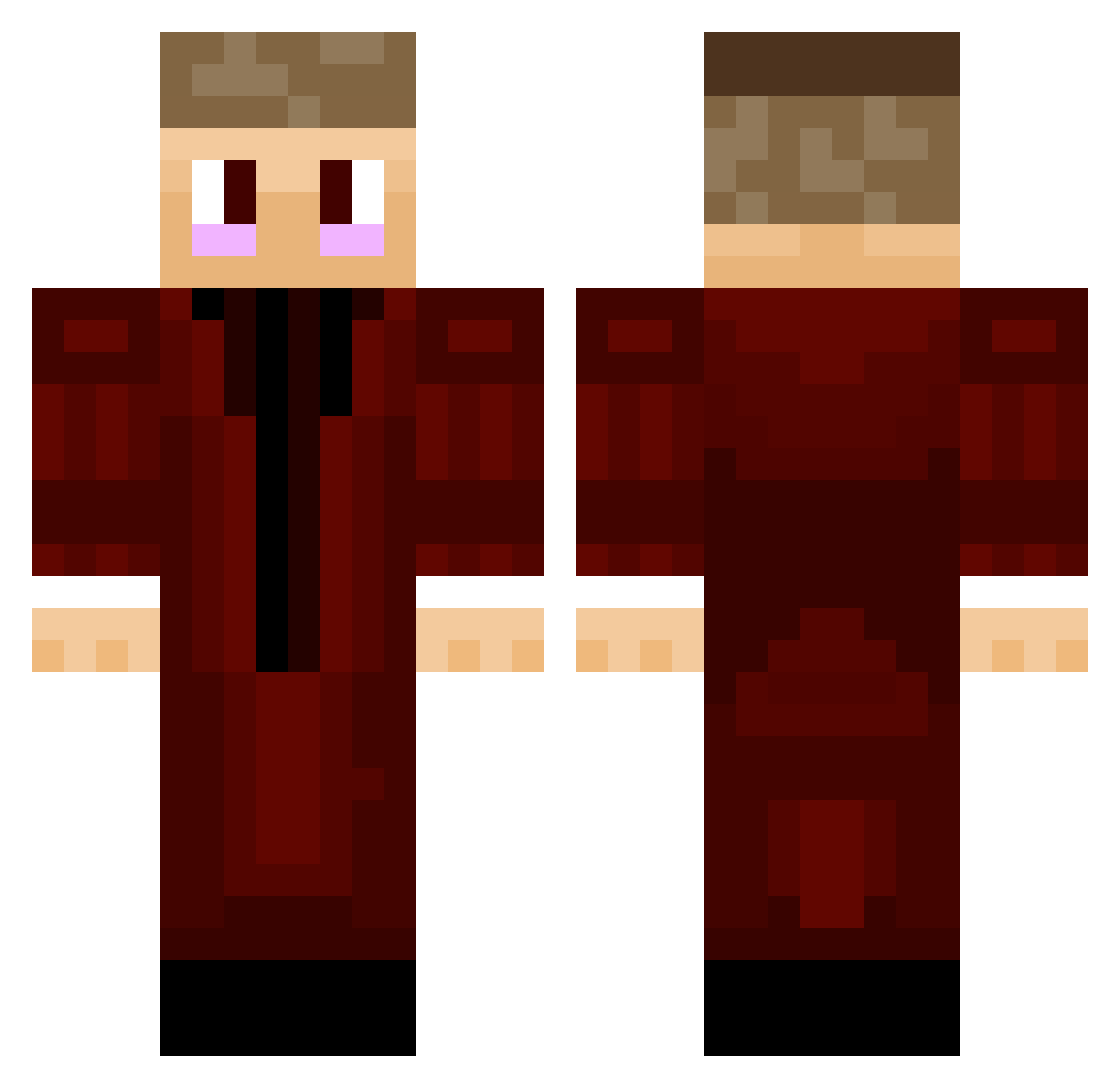 Baumi123 Minecraft skin, front and back view