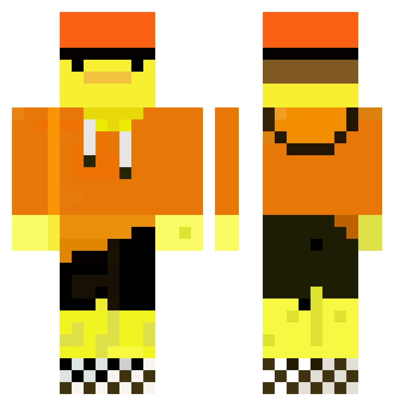 ReliantWindow85 Minecraft skin, front and back view