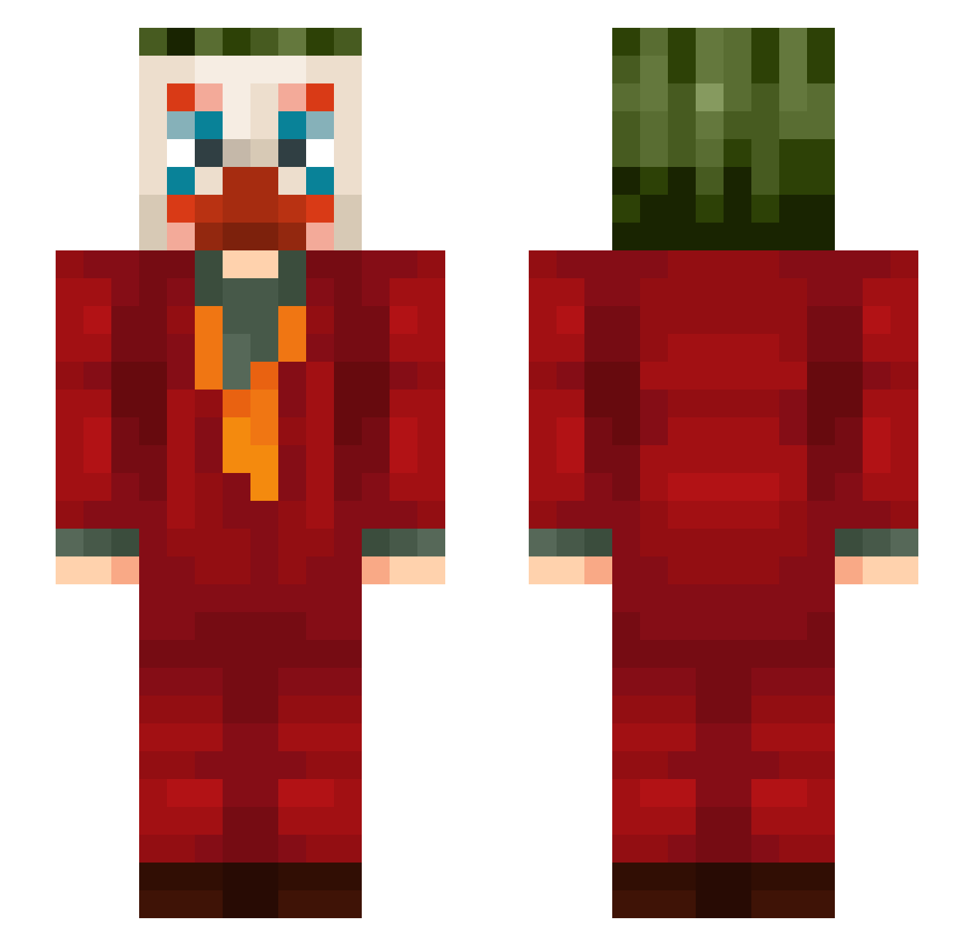 Kirysaki Minecraft skin, front and back view