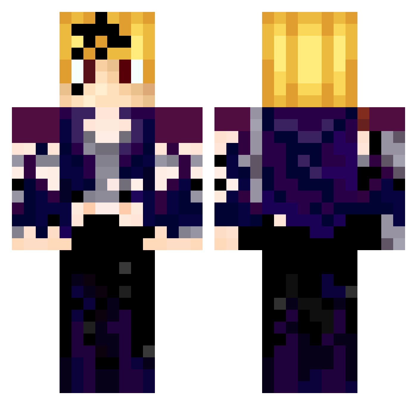 HowToBuild Minecraft skin, front and back view