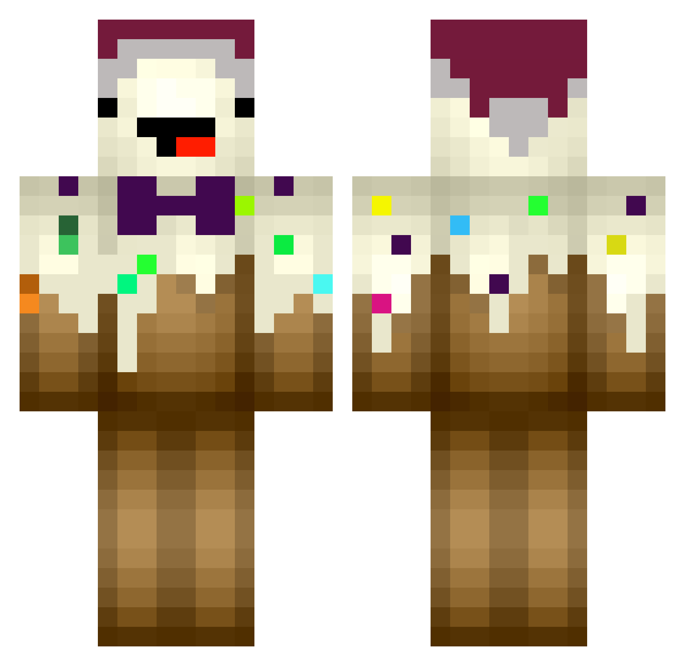 SenpaiConny Minecraft skin, front and back view