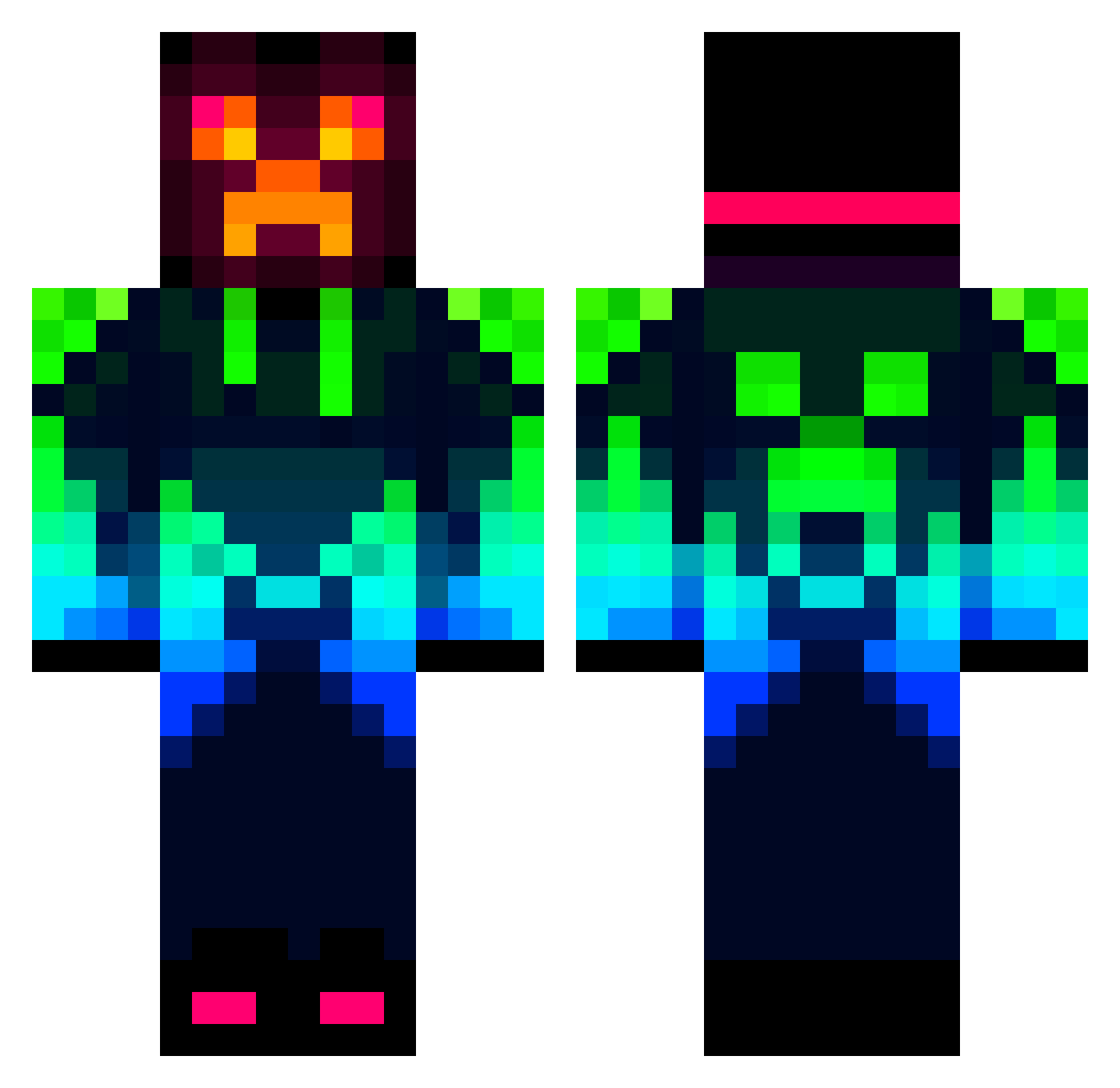 DellsynPlays Minecraft skin, front and back view