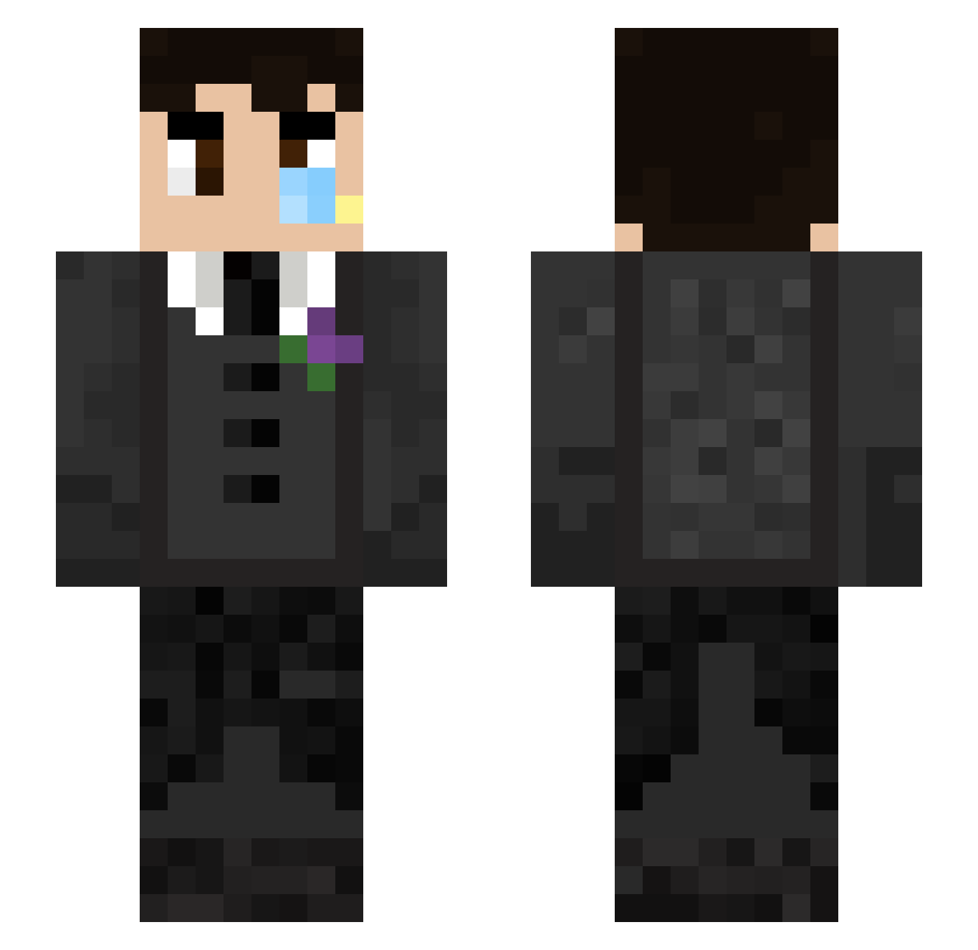 hackbyCC___013 Minecraft skin, front and back view